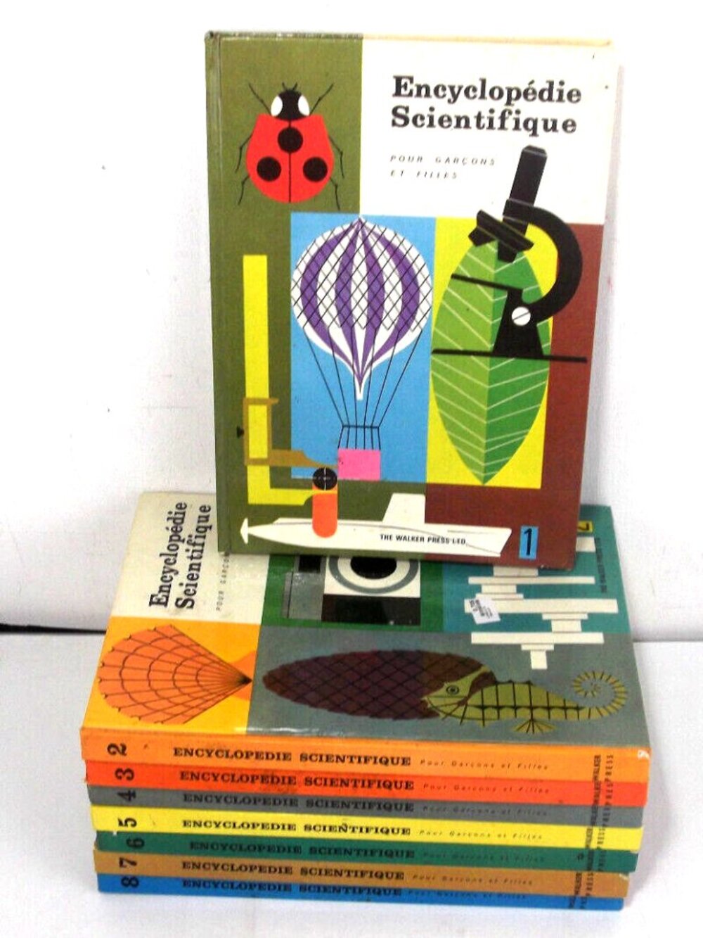 Lot 8 Livres Books Encyclopédie Scientifique Pour Garçons Et Filles French 1963